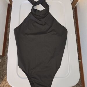 Fashion Nova Black Halter Bodysuit